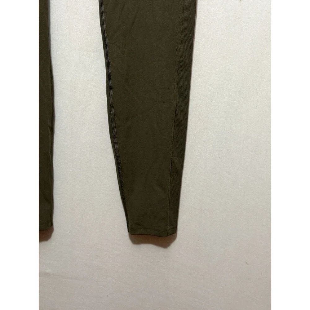 Lululemon Wunder Under Rib 28 Leggings Women 14 Dark Olive High Rise Pockets